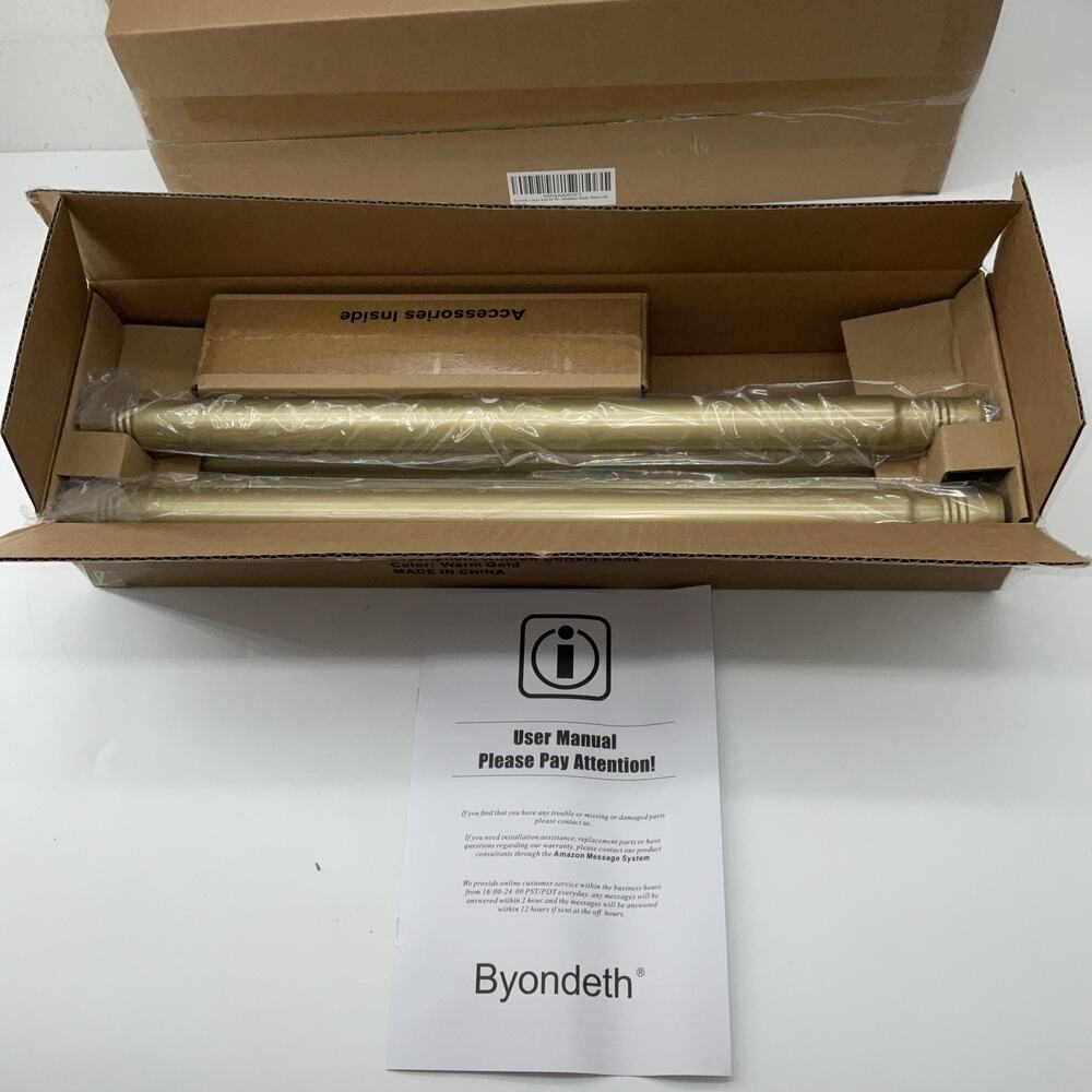 Byondeth Curtain Rods for Windows 16 to 88 Inches Adjustable Length 1 Inch